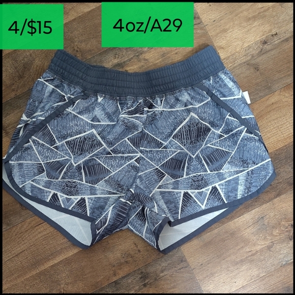 Women's Athletic Shorts in Gray Geometric Pattern - Picture 1 of 6